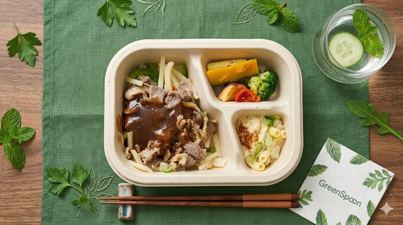 Green Spoonデリ弁当の実食写真