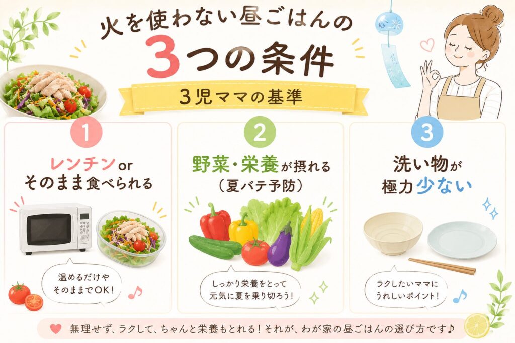 夏昼ごはん条件