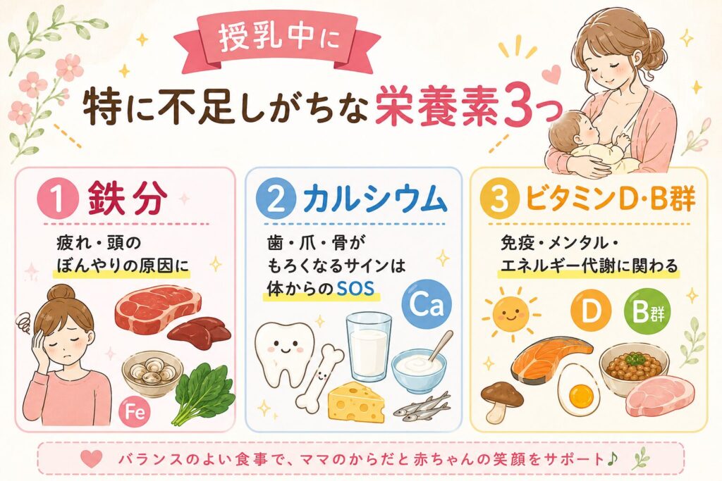 授乳中不足しがちな栄養素
