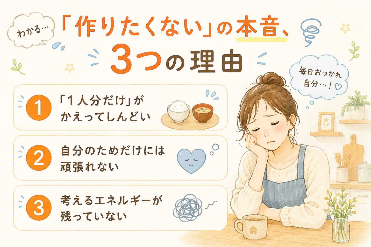 主婦がお昼を作りたくない3つの理由